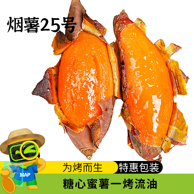 正宗烟薯25号糖心沙地红薯地瓜流油蜜薯炸锅烤地瓜皮薄3斤装新鲜