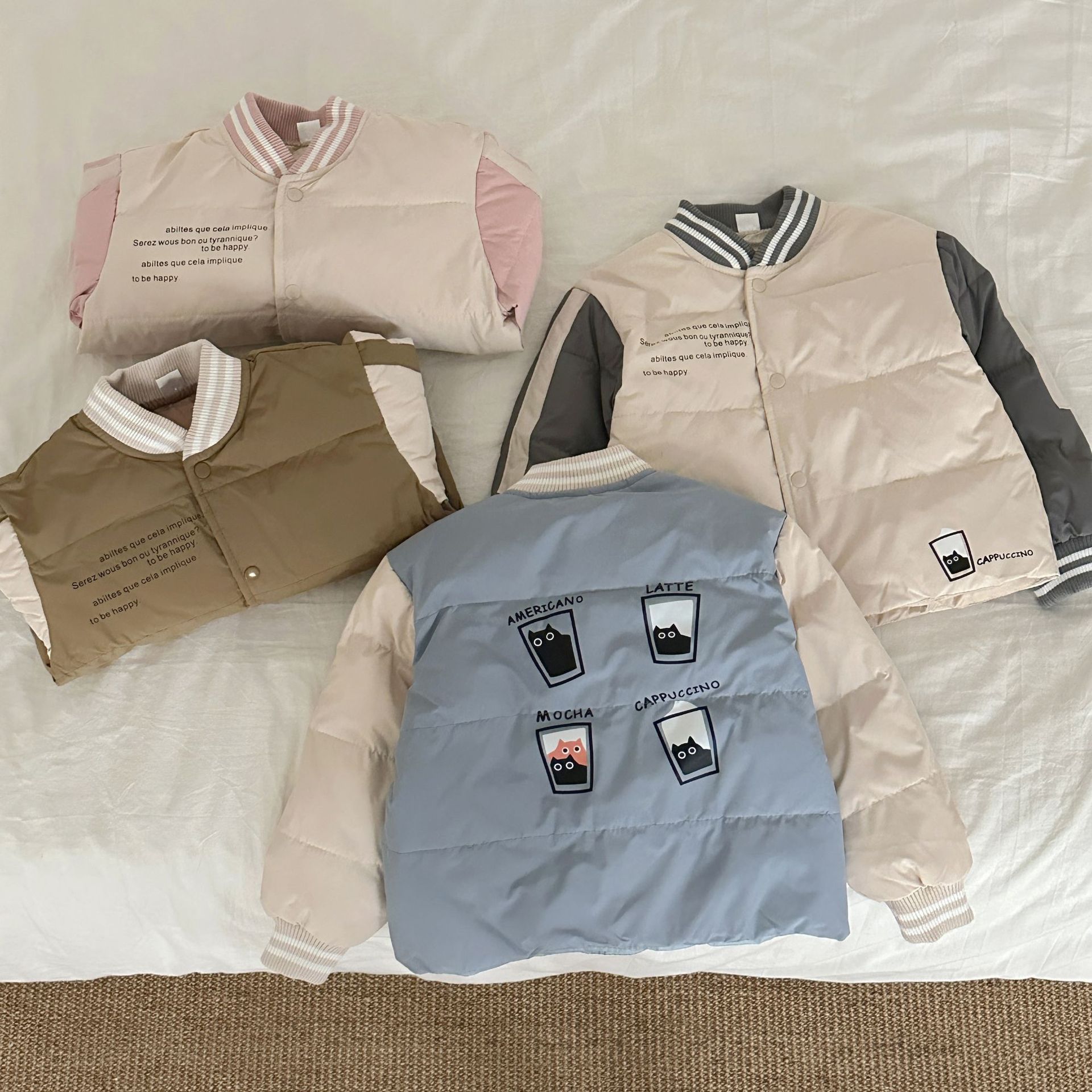 白鸭绒儿童羽绒棒球服宝宝羽绒服内胆男童冬装外套女童校服神器