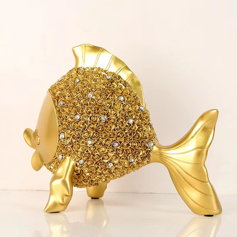 轻奢中式年年有余工艺家居高档客厅福禄装办公室桌面摆件大号