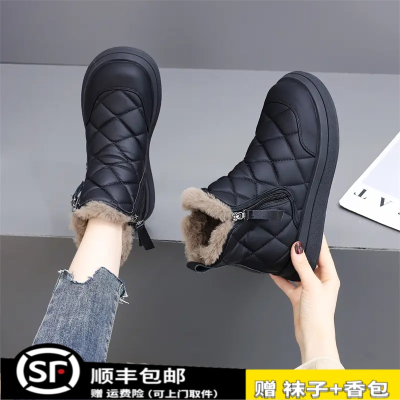 网红雪地靴女雪地靴女2024年新款冬季加绒保暖防滑短靴东北大棉加