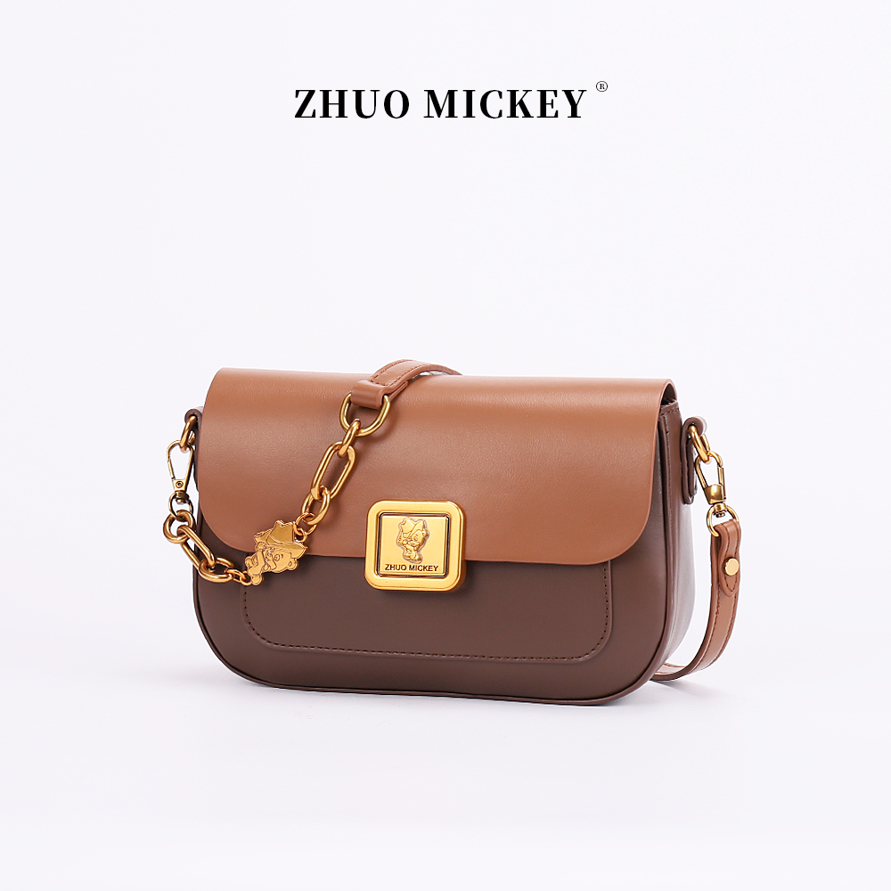 【粉丝专享】ZHUO MICKEY新款时尚百搭单肩斜挎包8882棕色
