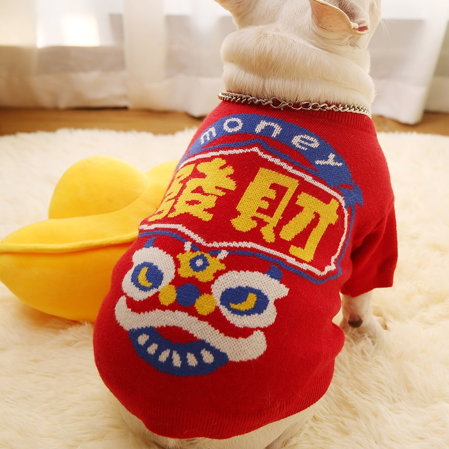 猫咪衣服秋冬新年装拜年衣服狗狗宠物衣服加绒保暖蓝猫小猫防掉毛