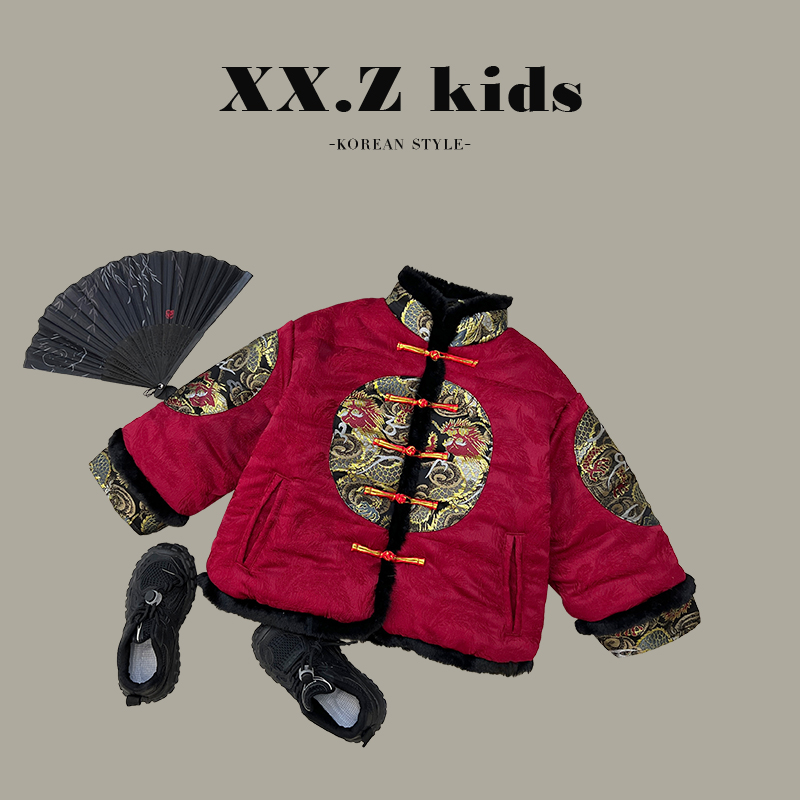 【向子】冬装儿童韩版国潮中式新春汉服周岁礼服加厚外套HCXZ3247