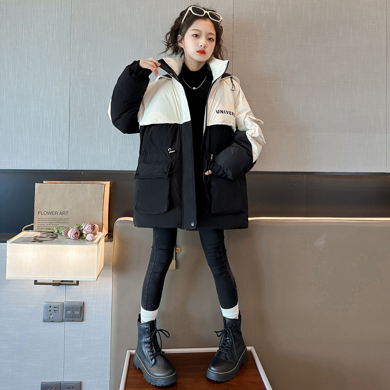 女童羽绒服外套冬季2023新款洋气中大童8-15岁加厚儿童冬季派克服