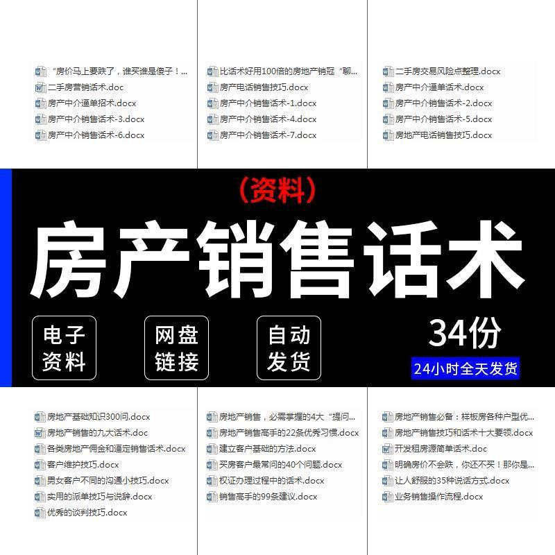 房地产中介经纪人接待销售成交签单逼定谈单带看话术培训资料