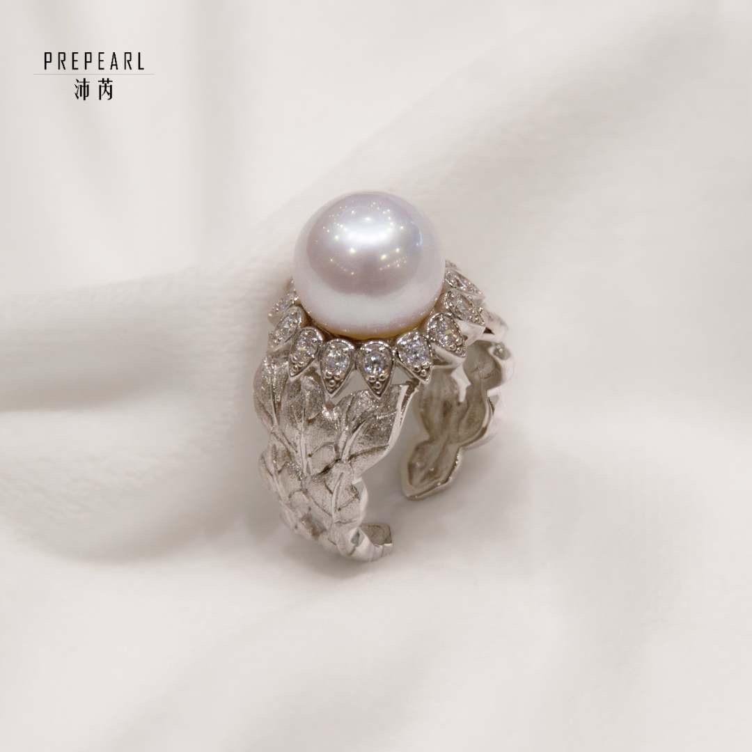 铁合金戒指 PREPEARL/沛芮925 纯银精工太阳花戒指