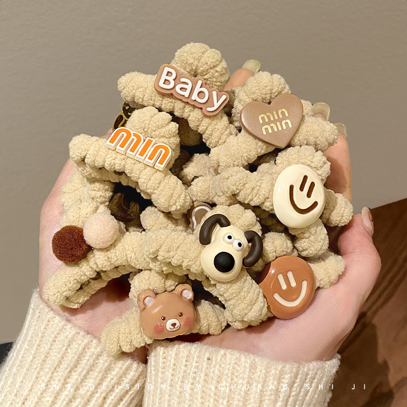 秋冬小狗毛球发夹女前额刘海夹子头饰2023新款小抓夹可爱毛绒发卡