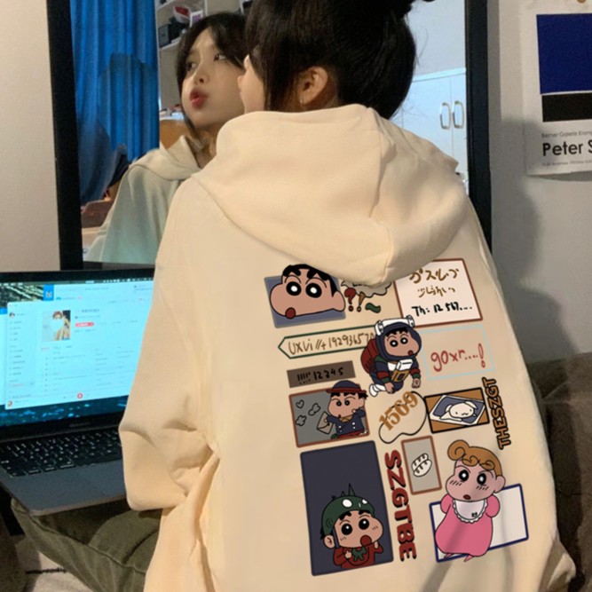 卡通卫衣少女春秋2023新款初中高中学生宽松休闲薄款可爱连帽外套