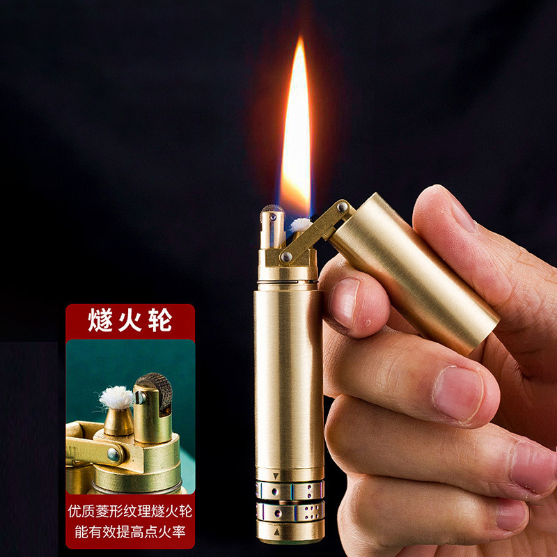 卡路煤油打火机黄铜双节棍盘龙棍新款创意个性潮送男友