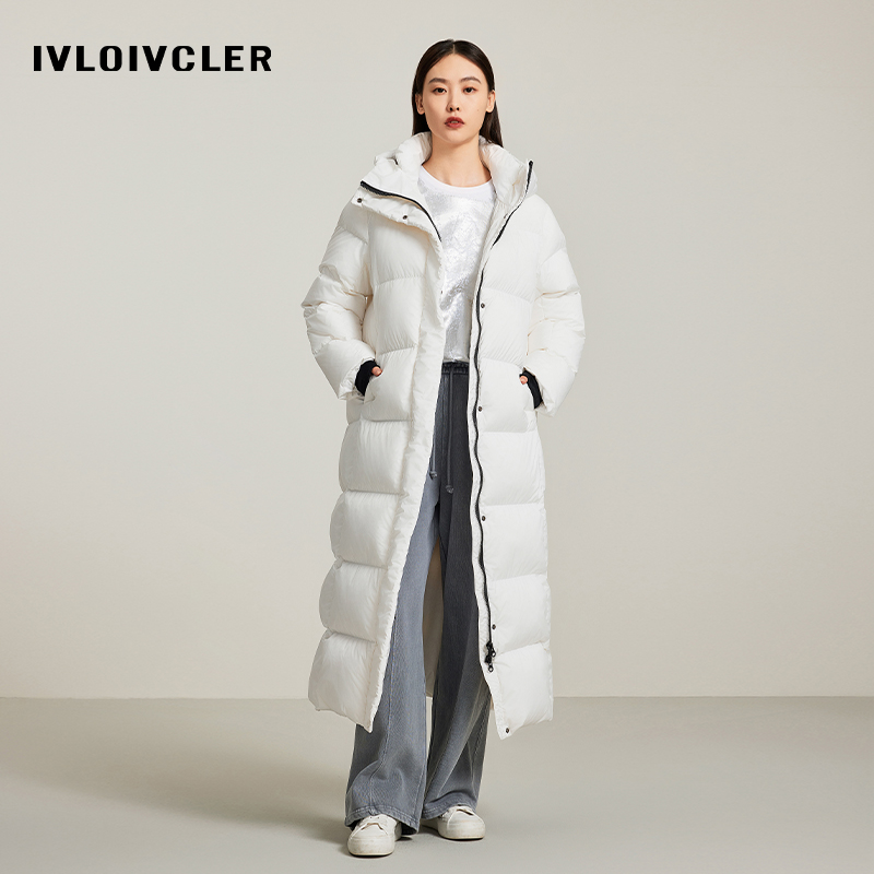 IVLOIVCLER超长款冬季羽绒服（3306）95鸭绒羽绒服冬800蓬