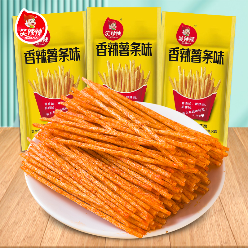 【10包/9.9元】笑辣辣香辣薯条味湖南美味调味面制品优品脆脆棒棒脆