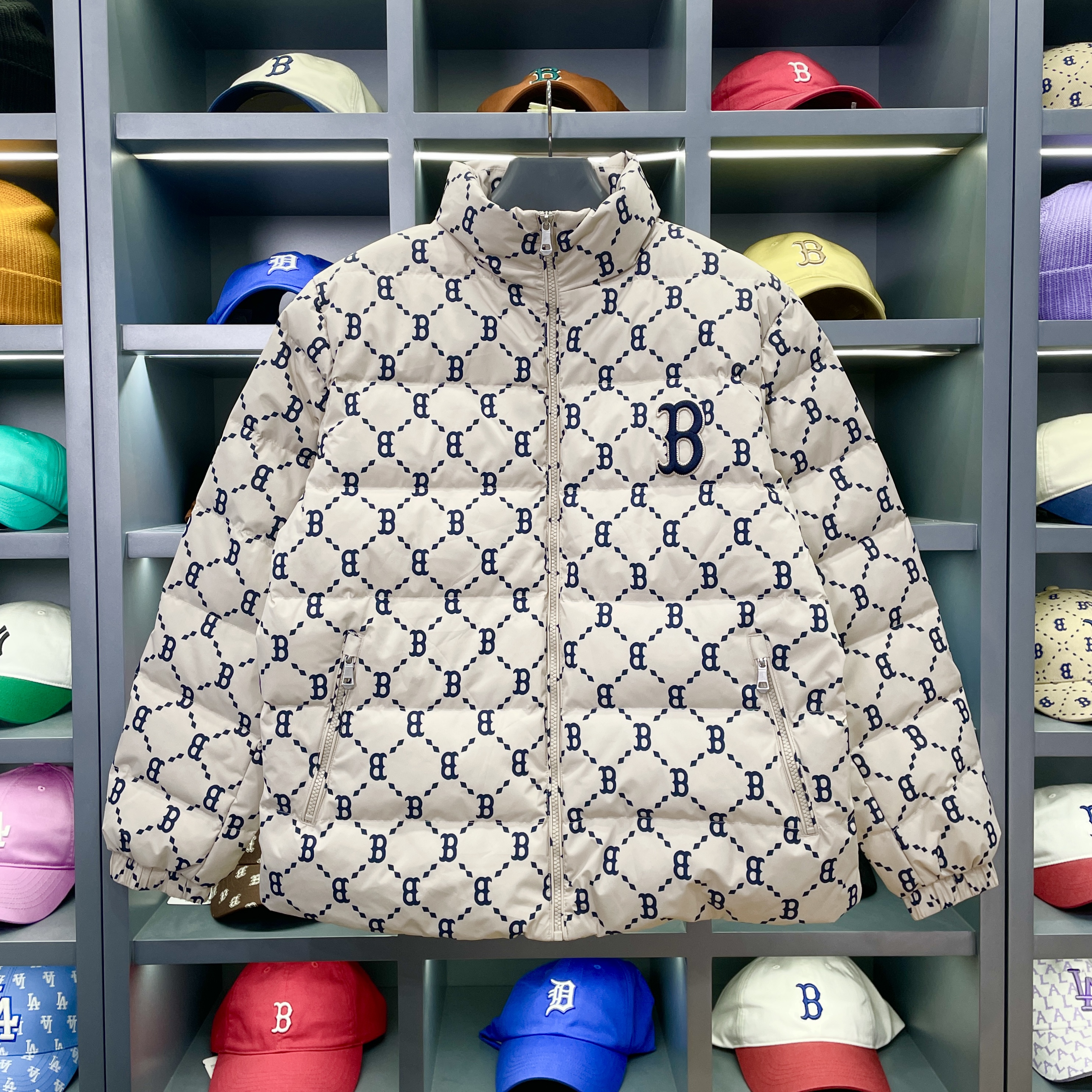 复古满印老花男女同款外套休闲保暖老花羽绒服121 瑶瑶