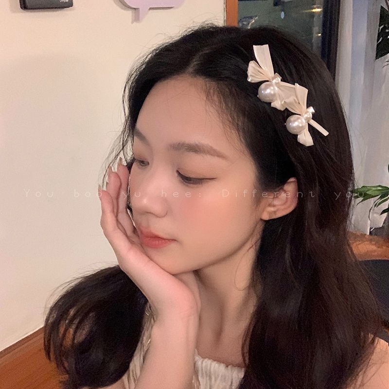 非金属发饰 蝴蝶结发夹女高级感侧边刘海夹子气质网红头饰法式ins