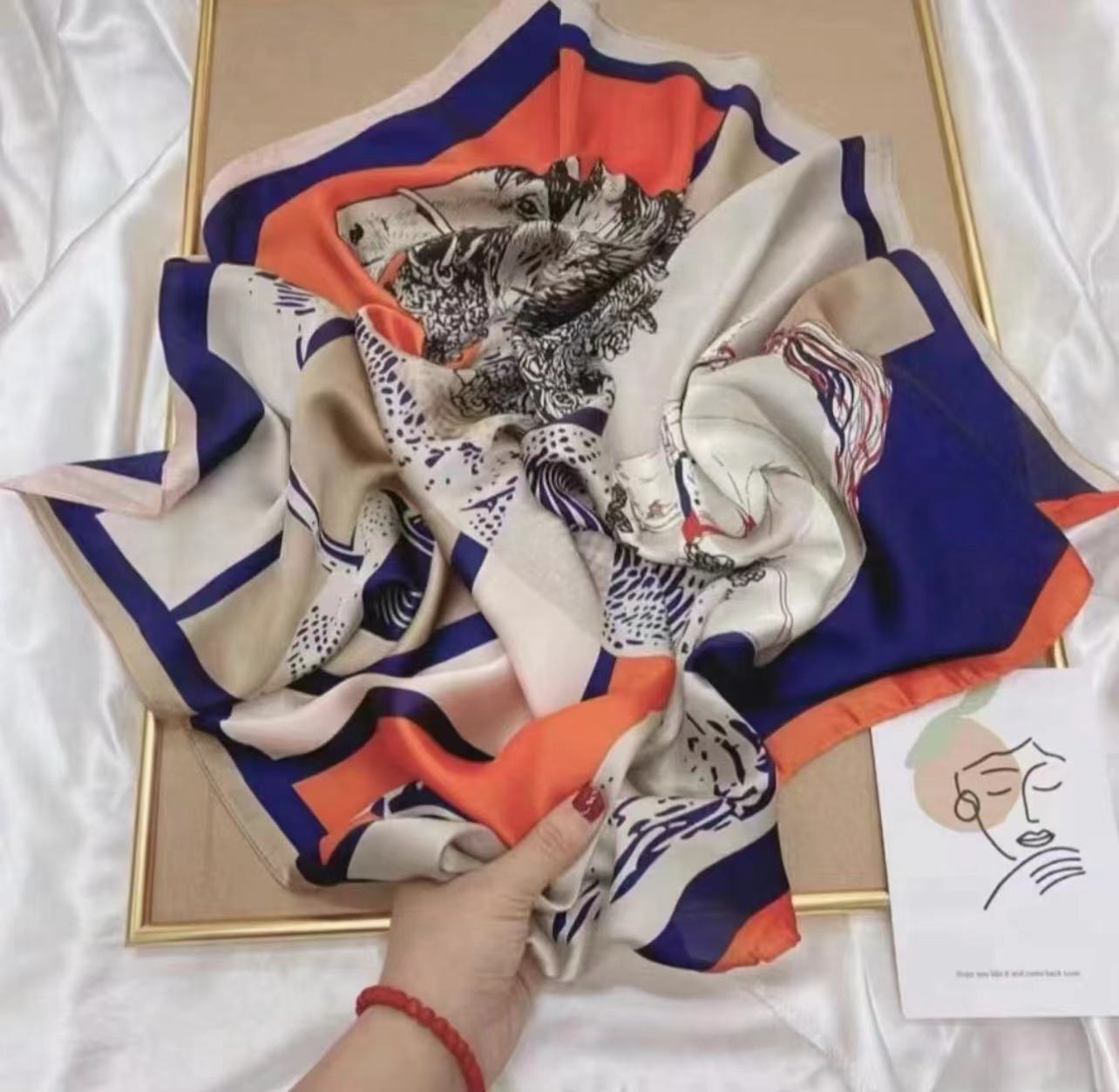 【刘总补贴A1】丝巾颜色随机发房车随车丝巾无礼盒尺寸50x50小丝巾F