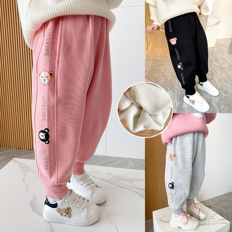女童裤子洋气秋冬加厚儿童加绒裤子宝宝绒裤子高腰长裤一体绒保暖