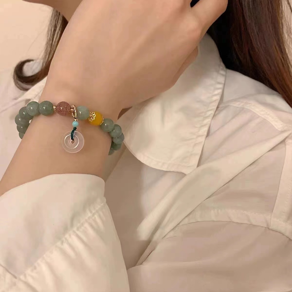 非金属手链 新中式平安扣手链女ins小众设计时尚简约手串高级感