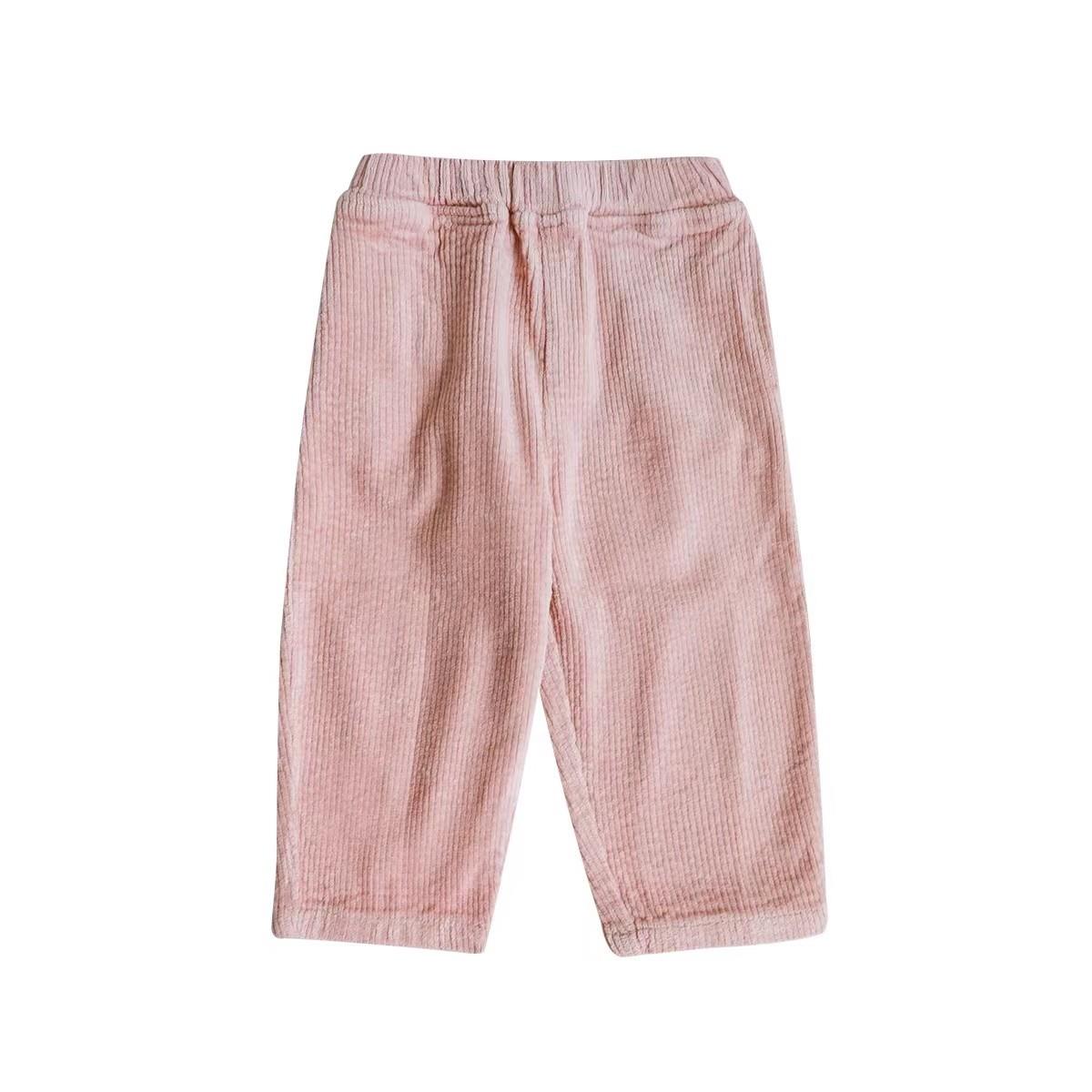 【YOEHYAUL幼悠】Q1326 子品牌灯芯绒百搭长裤儿童宽松纯色直筒裤