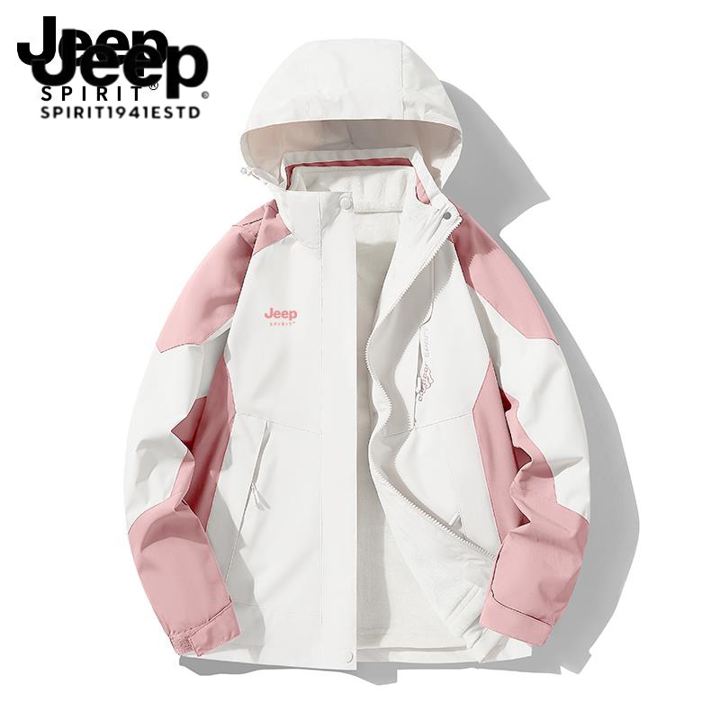 JEEP冲锋衣外套女2023新款秋冬季三合一可拆卸防风防水运动夹克男