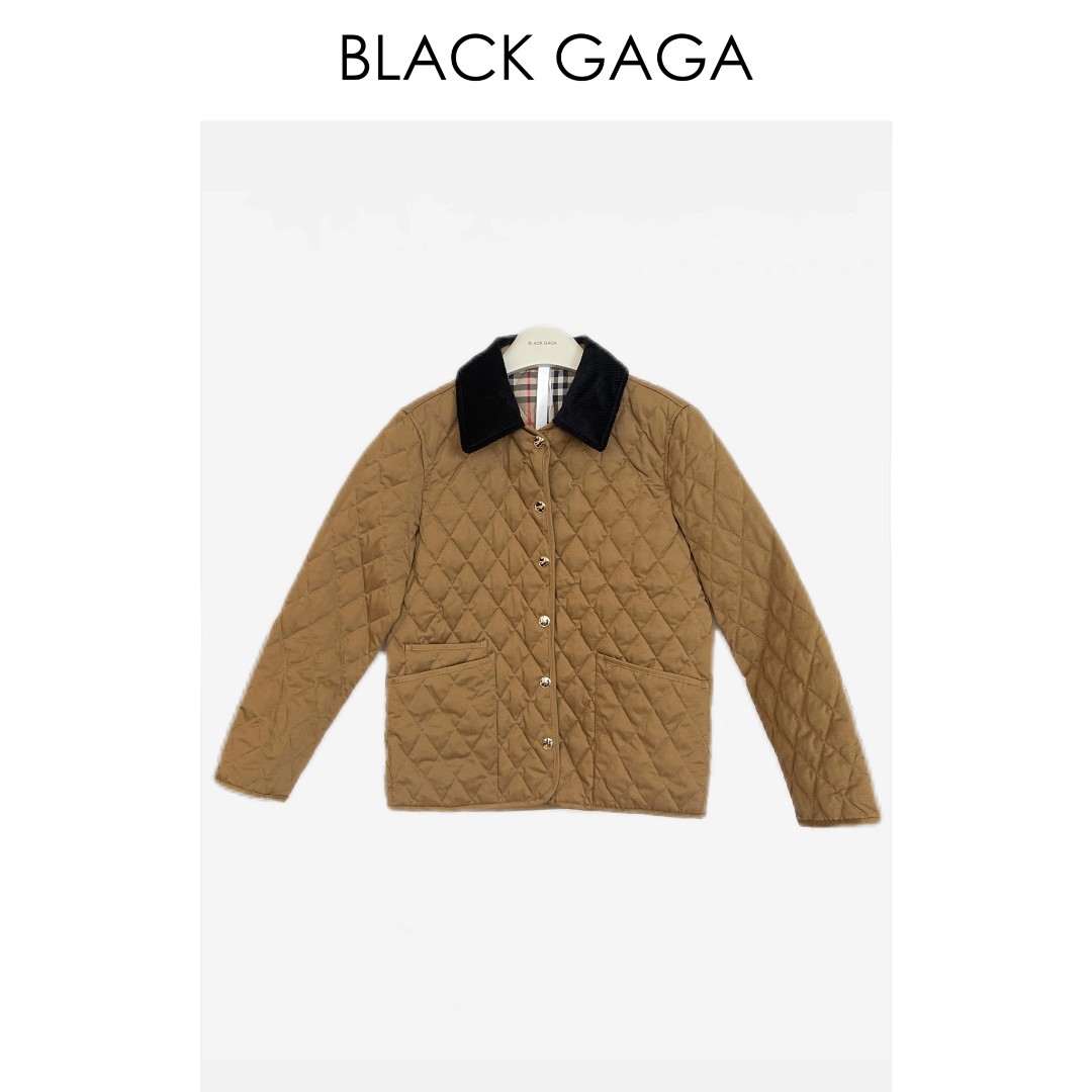 BLACK GAGA【黄金甲】经典菱格翻领小香风羽绒服 G2310A03