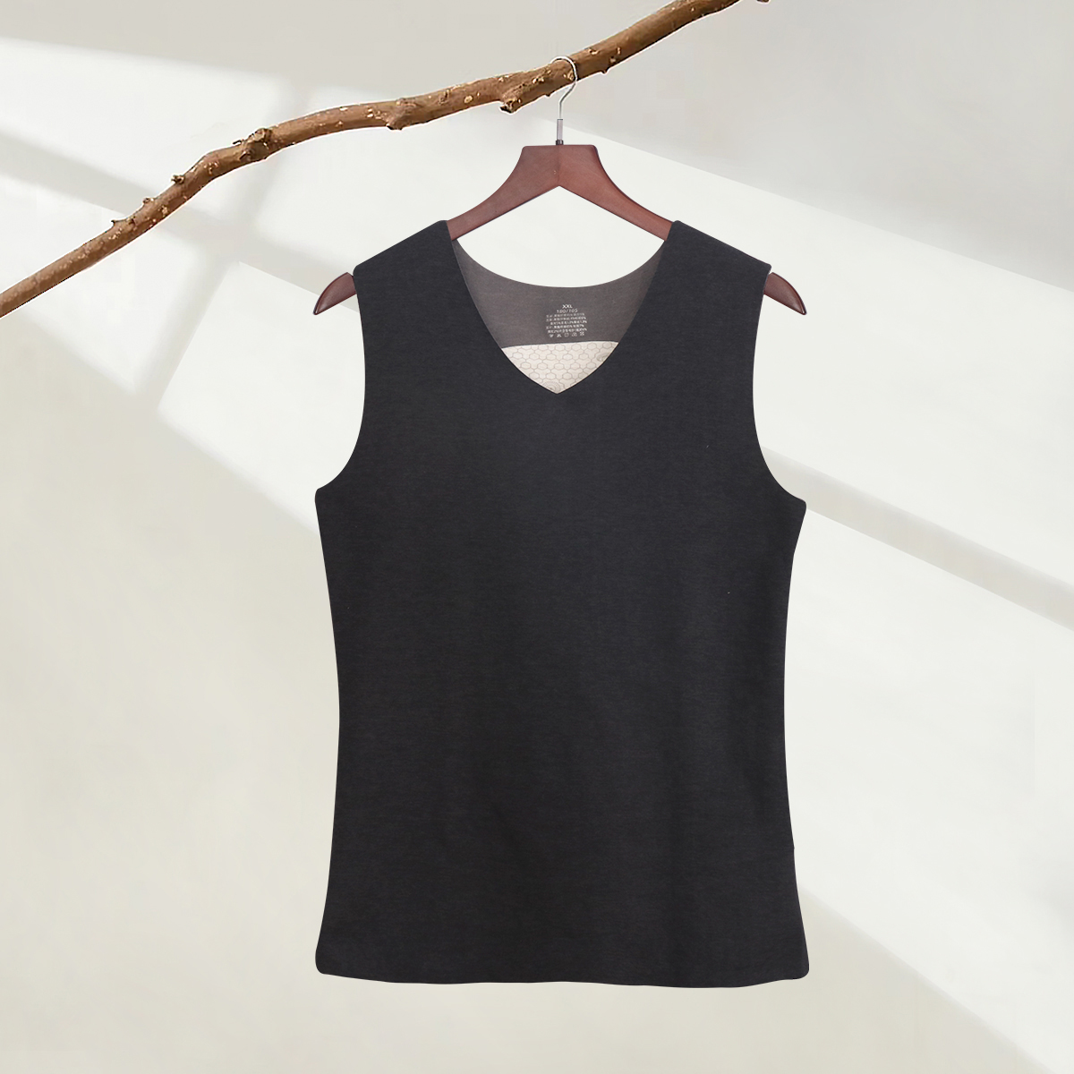 230715 MYM男士背心蚕丝羊毛秋冬保暖贴片内穿暖背时尚打底