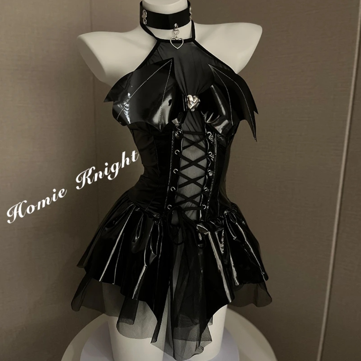 【小恶魔】少女二次元可爱小恶魔蓬裙皮衣收腰紧身调节连衣裙