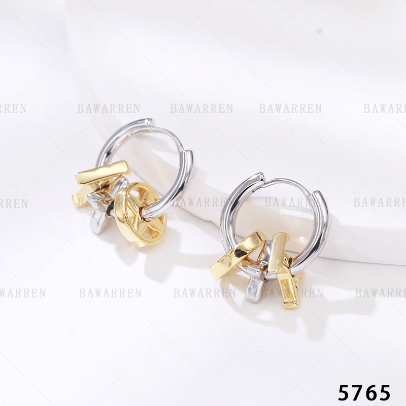 铜合金耳饰 5765-精致简约百搭耳环小众欧美优雅素款法式