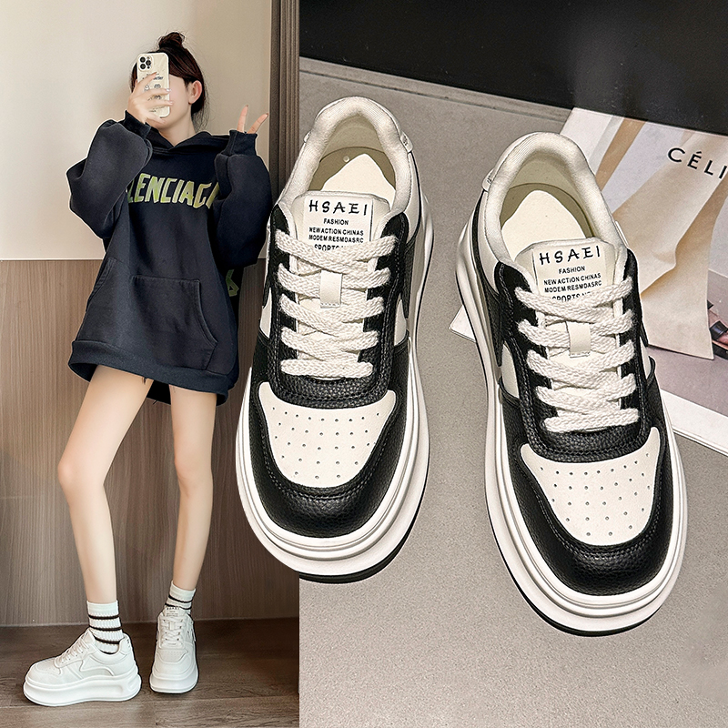 线下399！熊猫配色！舒适简约~真皮材质舒适百搭女式休闲鞋 C16304