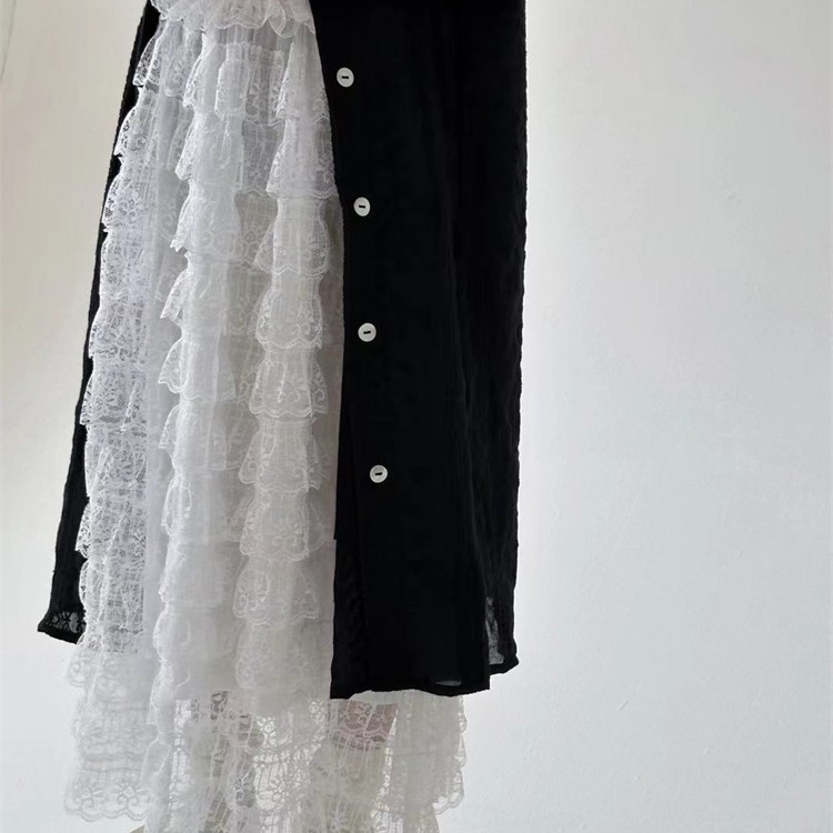 A.ND『派对』si服 小众买手款复古俏皮多层拼接重工蛋糕半裙蕾丝