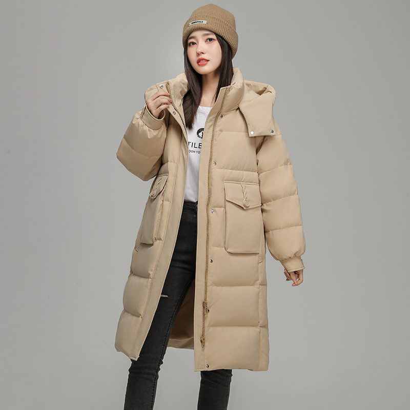 【丁姐专属】长款羽绒服女冬季宽松大口袋加厚外套3019A02881