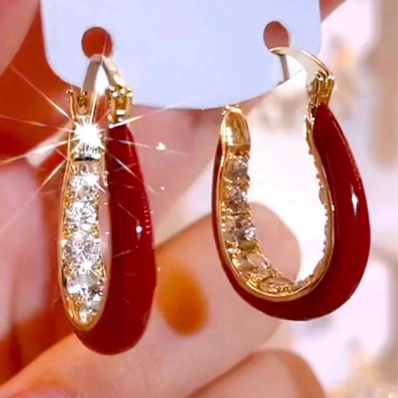 铜合金耳饰  【曼陀罗】V18 名媛轻奢时尚小众个性耳环