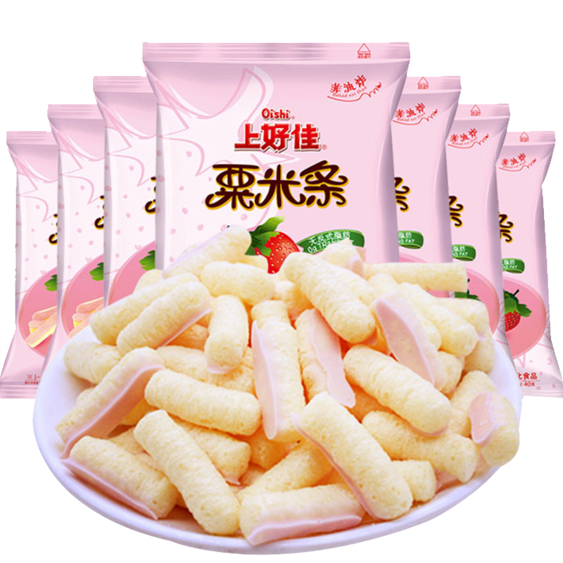 上好佳粟米条大包装膨化薯条薯片虾条零食葱0g