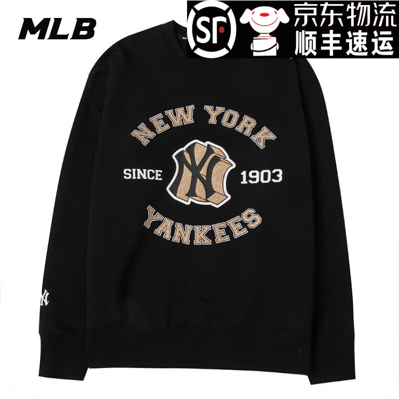 MLB 2023秋季大Logo老花卫衣男装女装情侣套头衫 3AMTV1034-50BKS