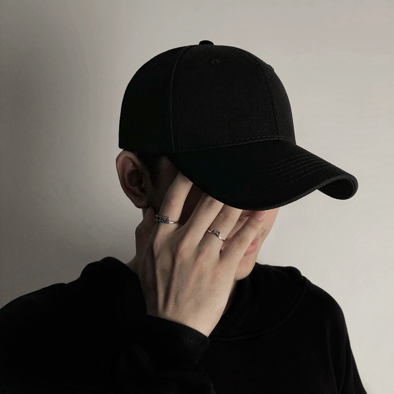 FAVMARTHA帽子男韩版潮春秋遮阳帽夏季防晒日系棒球帽女黑色鸭舌