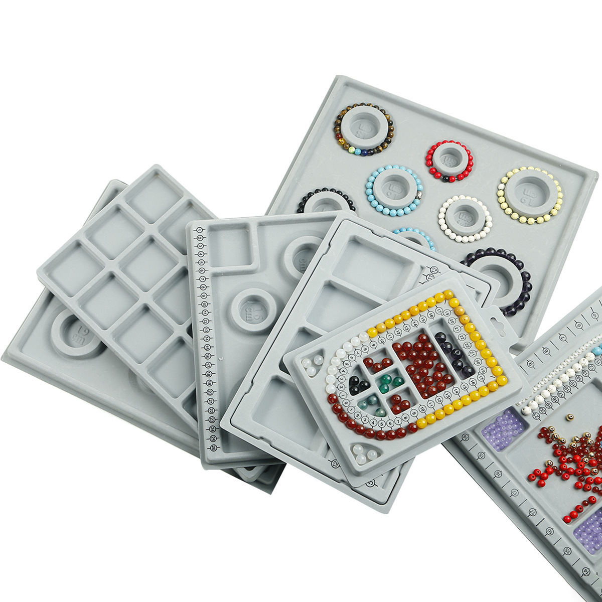 项链珠宝盘手串设计盘手工diy编织自制手链尺寸测量刻度盘展示盘