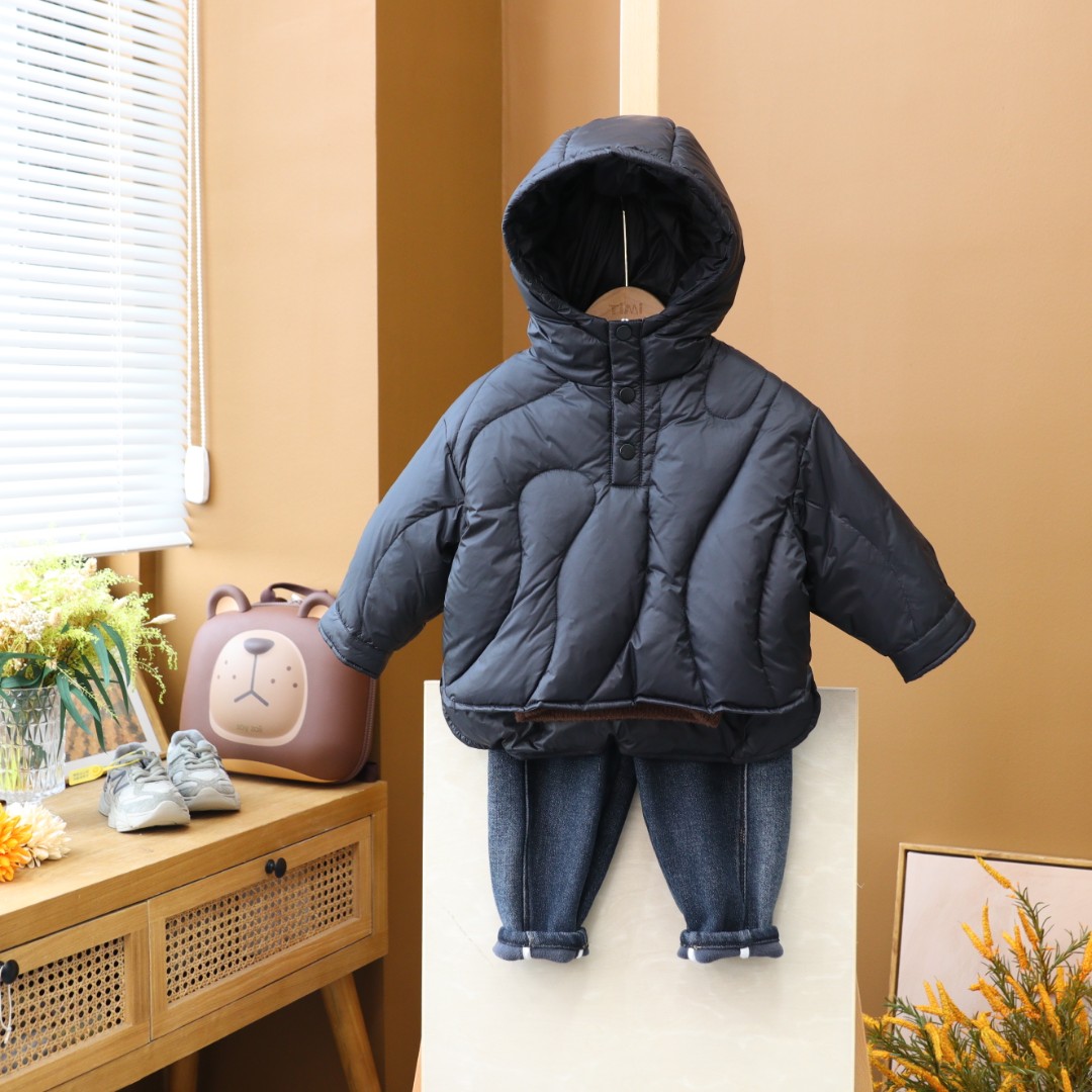 童装儿童羽绒服男童90白鸭绒上衣男女宝冬季外套加厚保暖TM10393