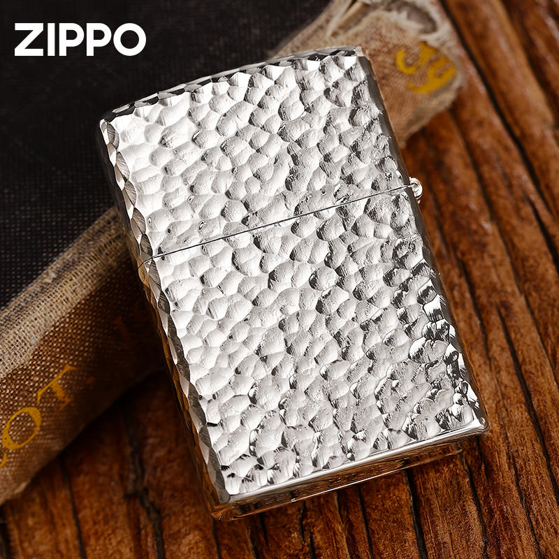 【甄选】Zippo打火机正版原装正品镀银五面陨石坑