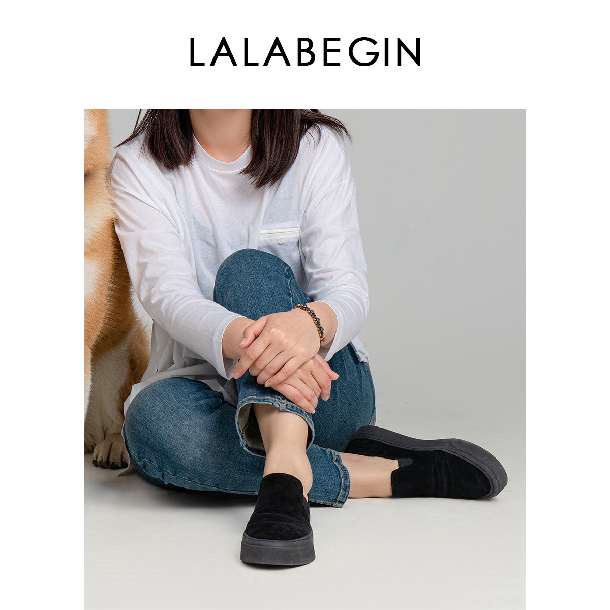La La Begin黑金刚-THE黑丝牛反绒一脚蹬