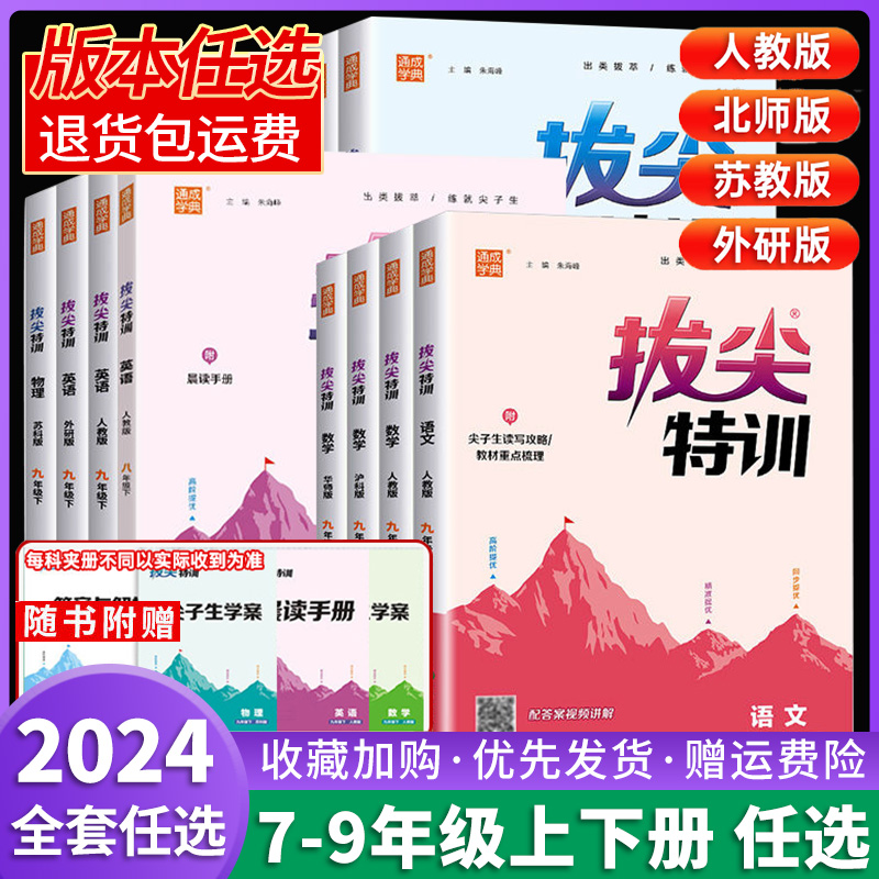 2024春拔尖特训初中七八九年级下册语文数学英语物理同步练习册