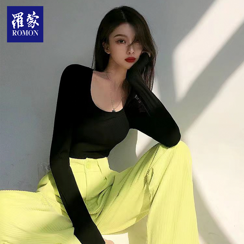 【新粉专享】罗蒙女款修身U领长袖净版打底衫DDT22799