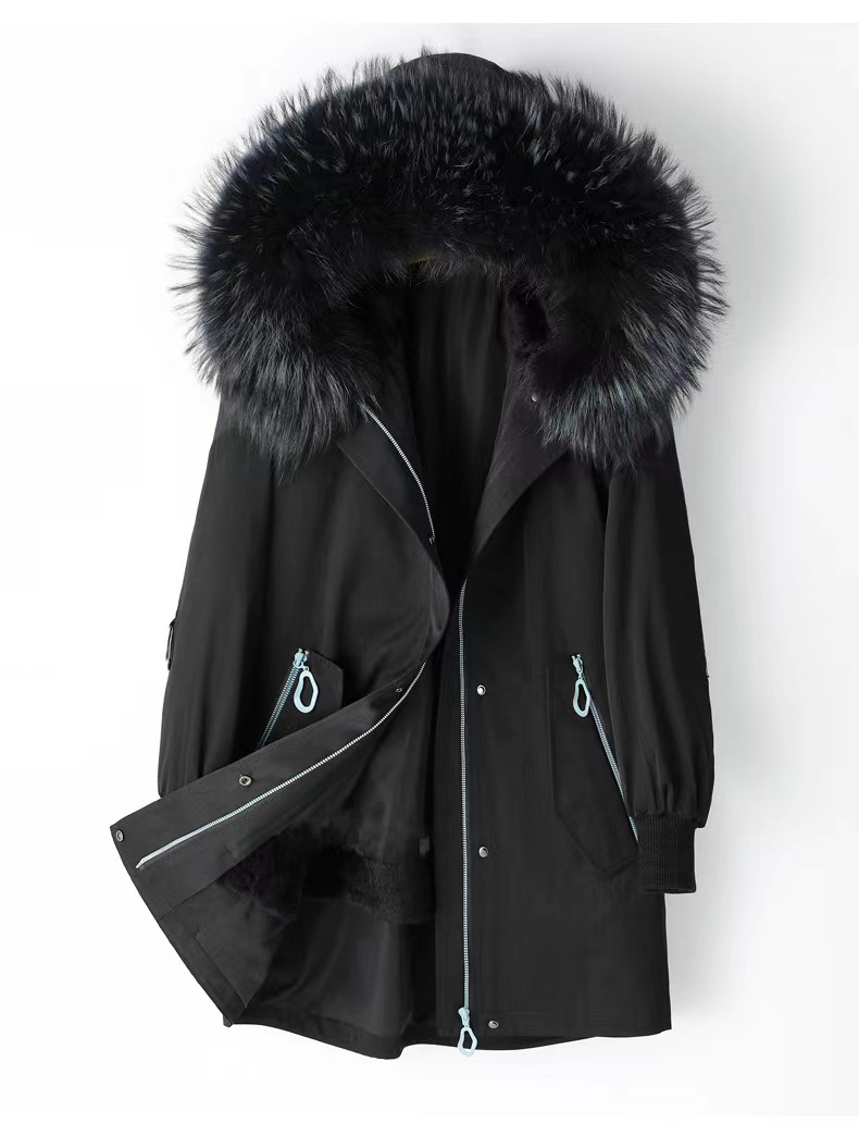 年轻时尚中长款百搭休闲女派克519