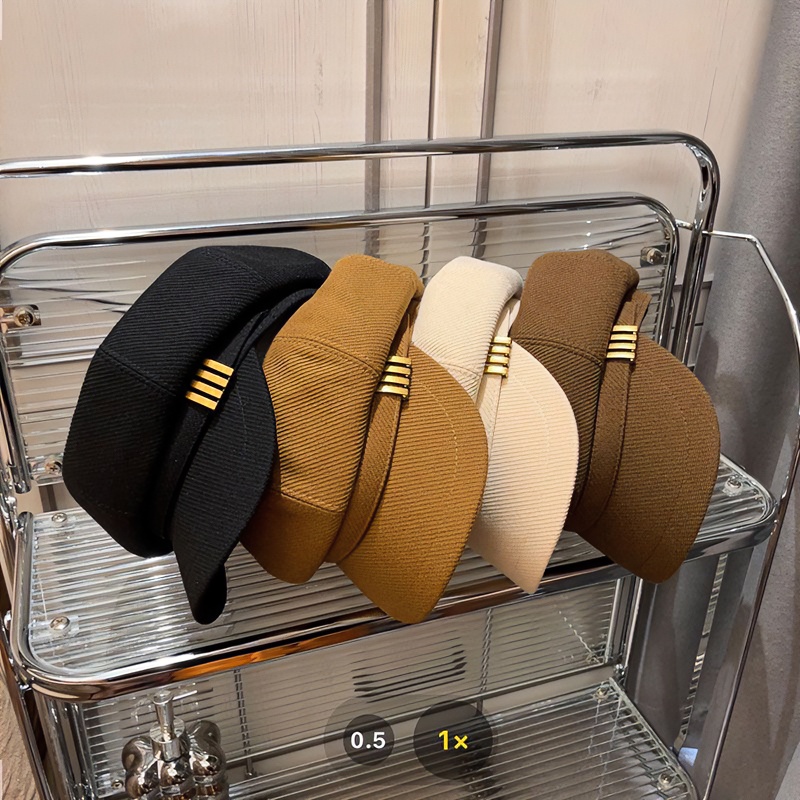 八角帽子女春秋百搭显脸小贝雷帽2023新款纯色条纹秋冬复古鸭舌帽