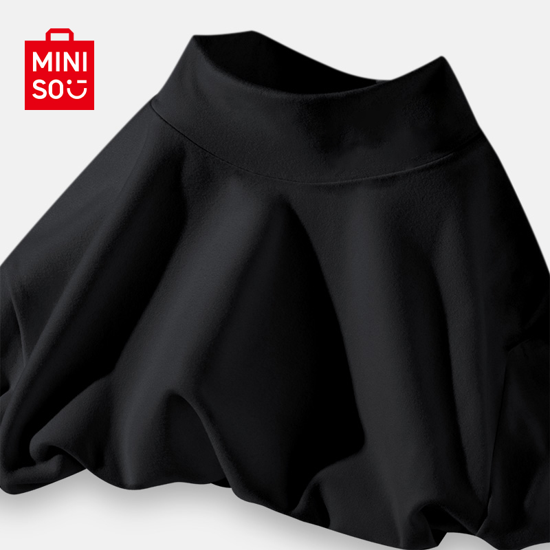 MINISO名创优品德绒打底衫男秋冬小众保暖圆领长袖t恤内搭上衣潮