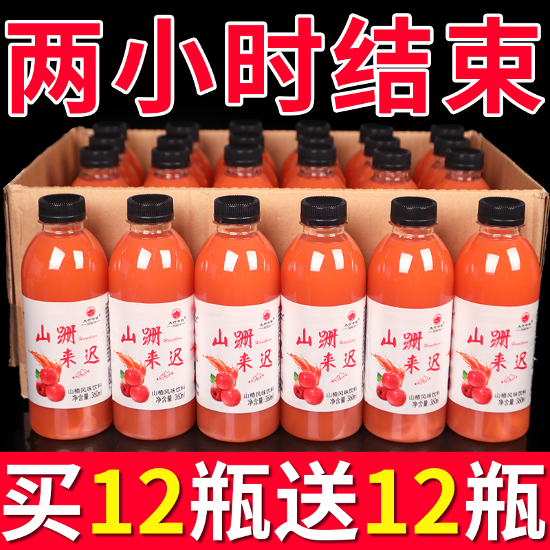 【拍6瓶送6瓶】新品促销山楂汁饮料批发整箱瓶开胃山楂风味饮品清