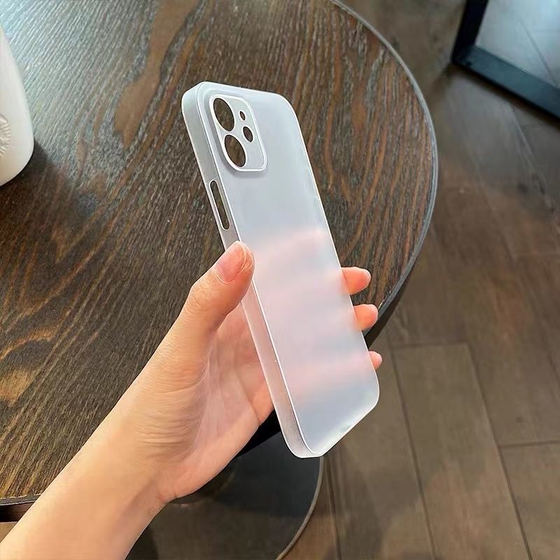 苹果14proMax手机壳11裸机15磨砂12男女iPhone13超薄pp壳创意手感