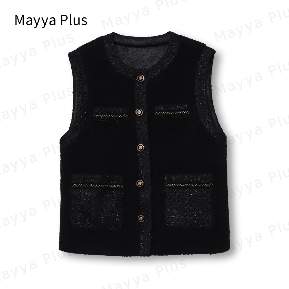 【香香马夹】Mayya Plus时尚新品气质显瘦百搭款热力感马夹32347716