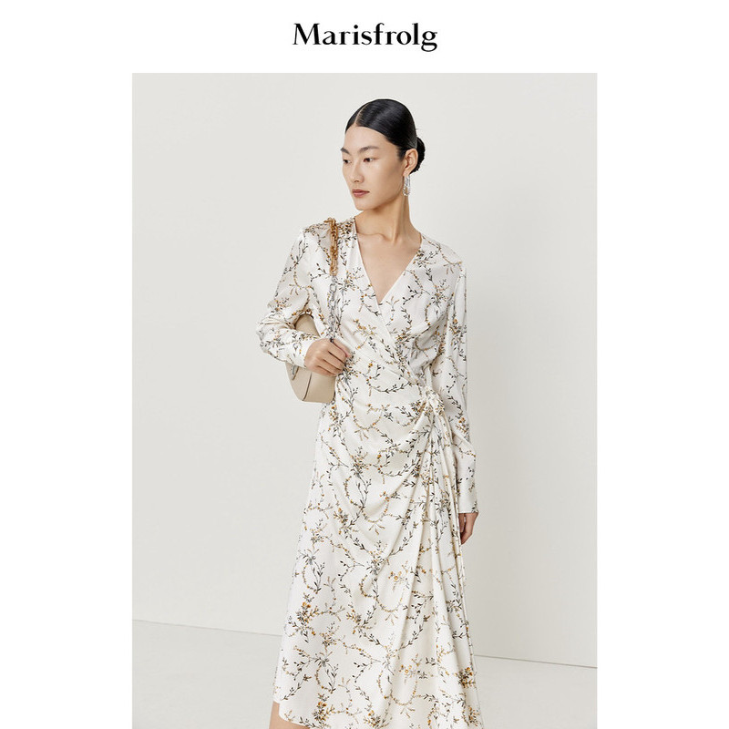 【小费班长专享】玛丝菲尔春季新款6A级桑蚕丝轻奢连衣裙