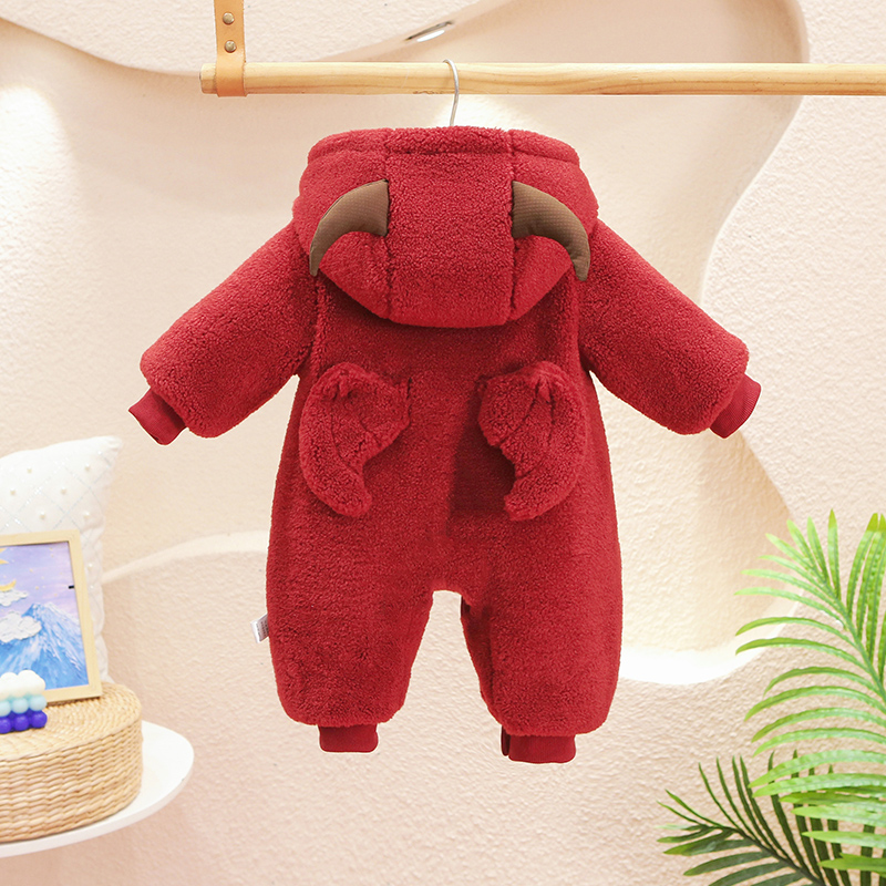 1YM【高定款】婴儿衣服宝宝可爱连体衣满月百天棉衣加棉加厚外出服