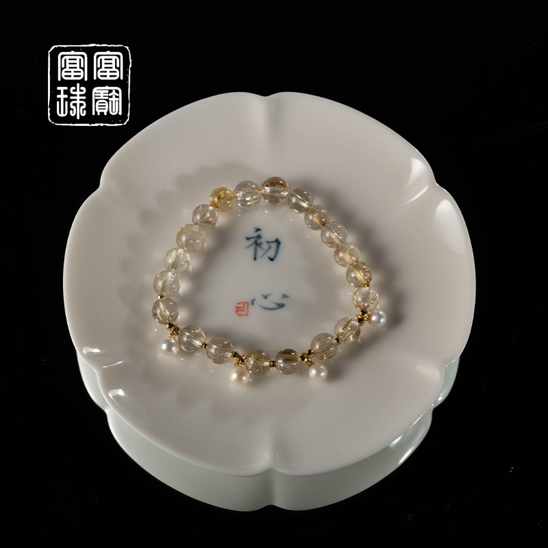 【虞美人】富富珠宝 水晶淡水珍珠18k金气质手串（天然珠宝多样性发）