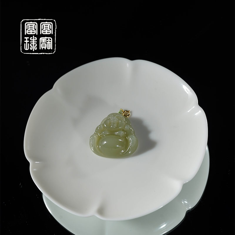 【万安】富富珠宝 和田玉18k金佛公吊坠 赠黑绳（天然珠宝多样性发）