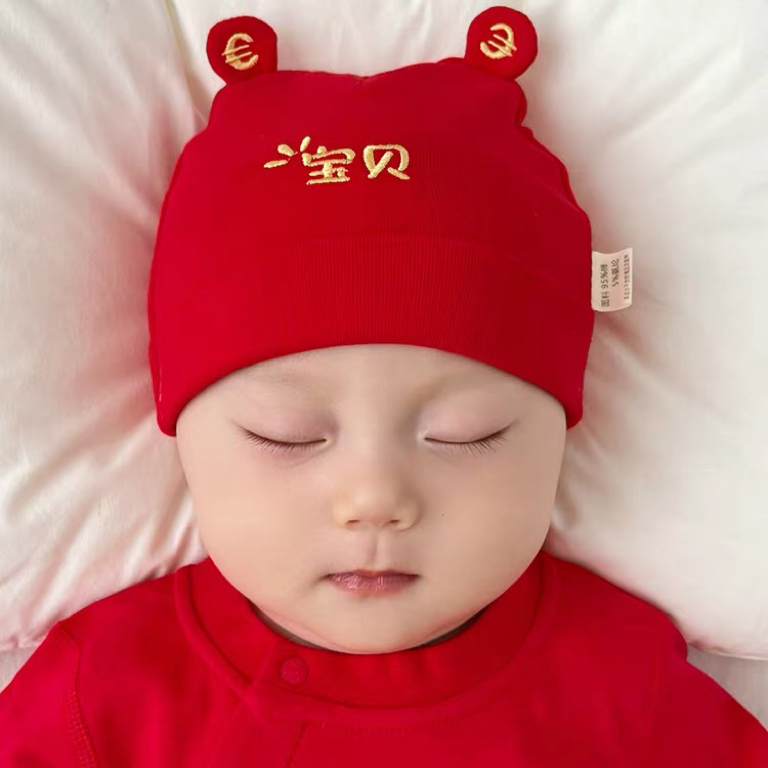 婴儿纯棉帽子秋冬款新生儿胎帽初生儿帽子宝宝秋冬款胎帽月子帽